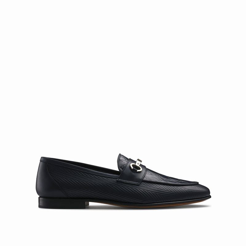 Russell & Bromley Cachet Slip-On Loafers Men's Blue [PVB357WY]